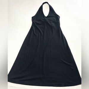 Patagonia Worn Wear W's Morning Glory Black Midi Halter Dress Woman’s L Stretch